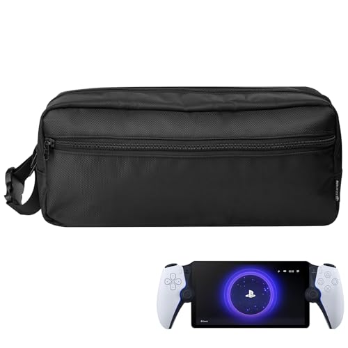 CaSZLUTION Carrying Case Compatible with PlayStation Portal Remote Player for PlayStation 5, Padded Fluffy Lining Sleeve Bag Storage Case for Portal Remote Player - Black (Case Only)