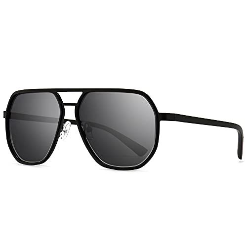 SUNGAIT Polygon Aviator Sunglasses for Men Polarized Trendy Square Sun Glasses Retro Pilot Shades UV Protection