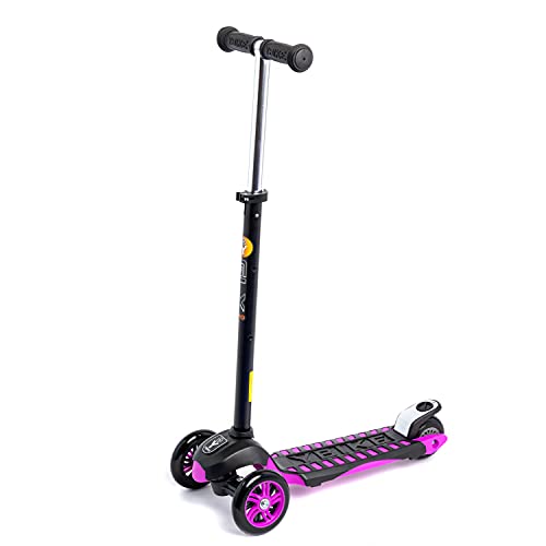 YBIKE GLX Pro Scooter, Black and Purple Kick Scooter, 12cm