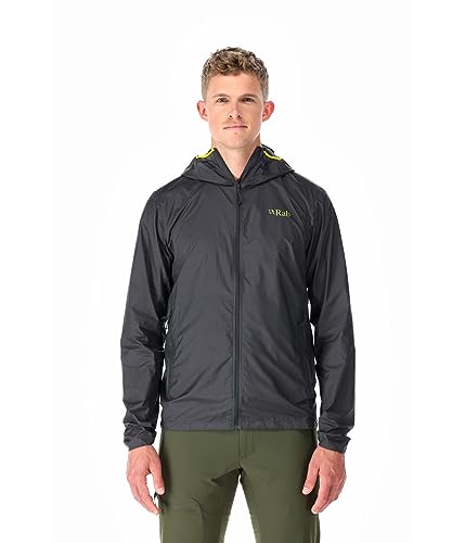 RAB Men's Vital Hoody Ultralight Windproof Shell Jacket for Hiking, Trail Running, & Climbing - Graphene - X-Large