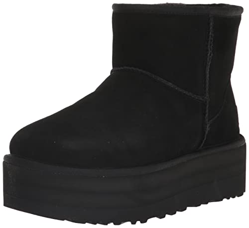 UGG Women's Classic Mini Platform Boot, Black, 9