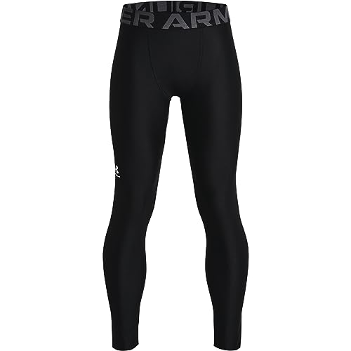 Under Armour Boys Heatgear Armour Leggings , Black/Pitch Gray , Small