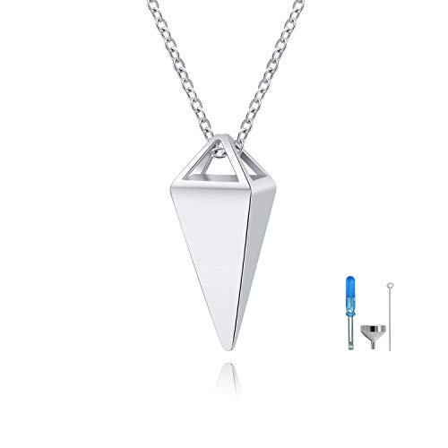 BEILIN S925 Sterlign Silver Taper Urn Necklace Keepsake Memorial Ashes Cremation Jewelry for women