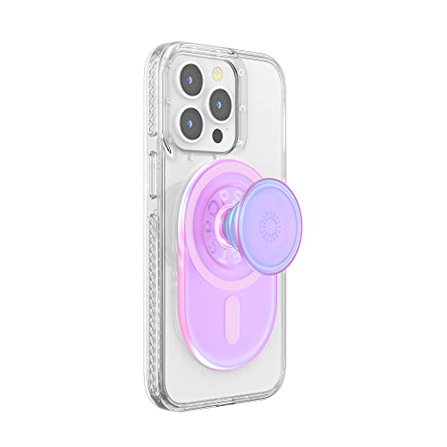 PopSockets Phone Grip Compatible with MagSafe, Phone Holder, Wireless Charging Compatible, Pill-Shaped Grip - Opalescent Pink