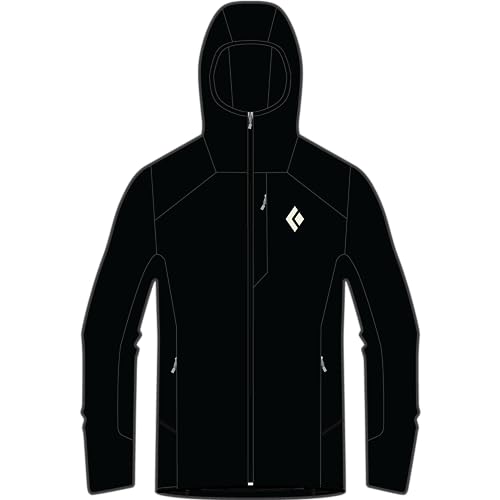 BLACK DIAMOND Mens First Light Hybrid Hoody Jacket for Winter Adventures, Black, X-Large