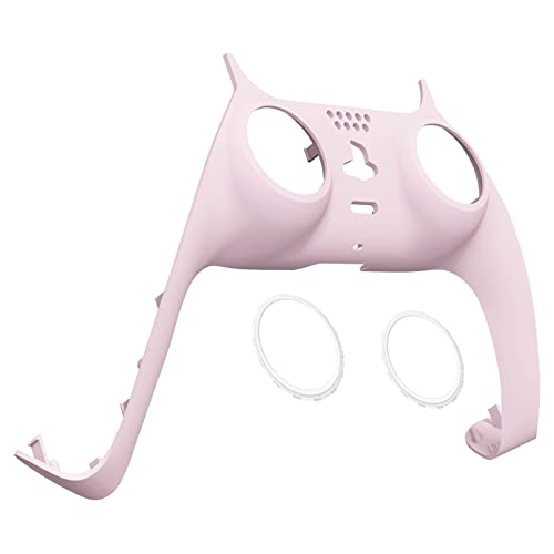 eXtremeRate Cherry Blossoms Pink Decorative Trim Shell Compatible with ps5 Controller, DIY Replacement Clip Shell, Custom Plates Cover Compatible with ps5 Controller with Accent Rings