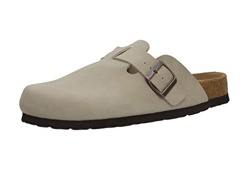 CUSHIONAIRE Women's Hana Cork Footbed Clog with +Comfort, Wide Widths Available, Stone 9