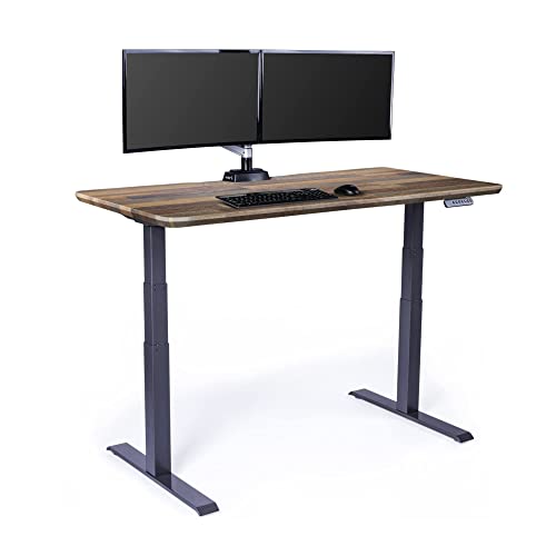 Vari- Standing Desk Adjustable Height (60' x30')- Electric Sit-Stand Computer Desk for Work or Home Office- Dual Motor with Memory Presets- Adjustable Desk from Varidesk- Reclaimed Wood