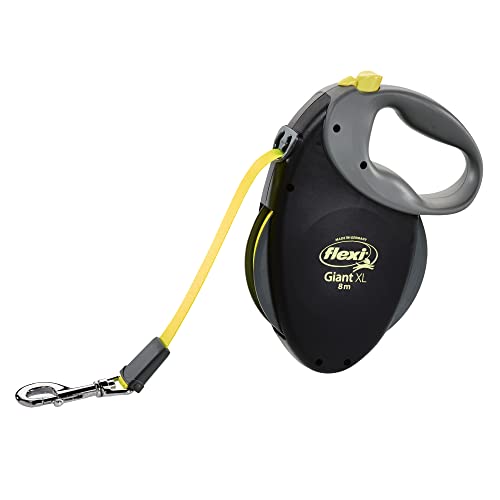Flexi Giant XL Retractable Dog Leash (Tape), Extra-Large, 26 ft, Black/Neon`