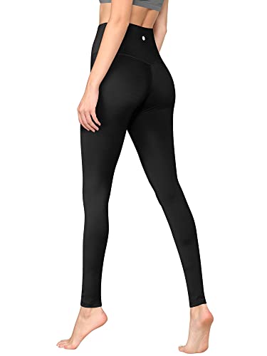 Active Queens QB3018 Peached Front Seamless Leggings with Inner Pocket Full-Length Yoga Pants M Black