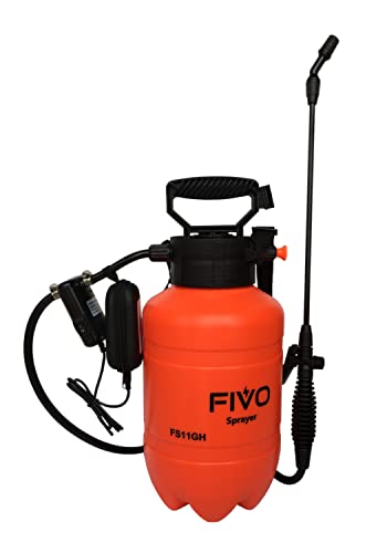 Battery Powered Sprayer and Pump Sprayer (Dual Function) for Lawn and Garden with Rechargeable Lithium Ion Power Bank and Shoulder Strap (1.35 Gallon)
