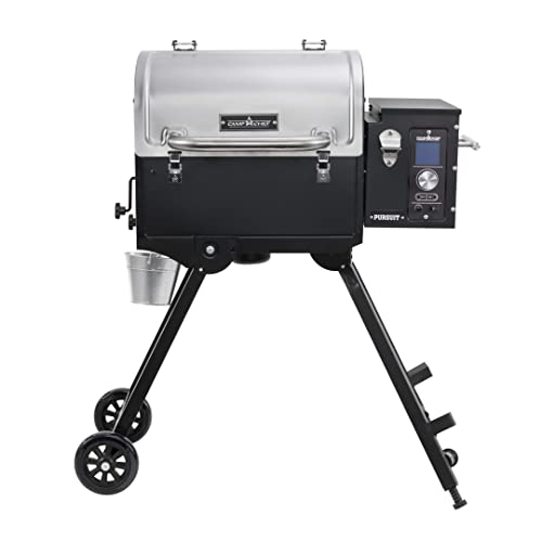Camp Chef 20' Pursuit Portable Pellet Grill, PPG20, Black, Stainless, Total Rack Surface Area: 501 sq. in