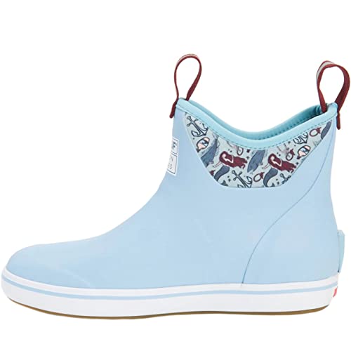 Xtratuf Women's 6 Inch Salmon Sisters Ankle Deck Boot Light Blue/Mermaid Life 6
