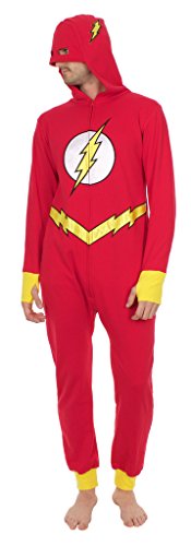 DC Comics The Flash Hooded One Piece Pajama (Adult Medium)
