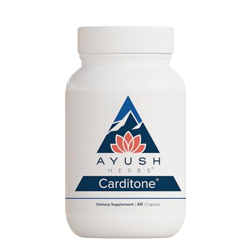 Ayush Herbs Carditone, Doctor-Formulated Natural Ayurvedic Herbal Supplement, Trusted for Over 30 Years, 60 Vegetarian Caplets