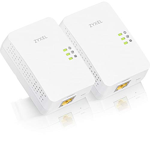Zyxel AV1300 Powerline Ethernet Adapter Starter Kit | Plug & Play | MIMO | HomePlug AV2 | GbE | Faster than AV1000 and AV1200 | Ideal for Smart TVs, On-Line Games, 4K Streaming | PLA5405V2KIT
