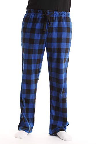 #FollowMe 45902-1C-M Polar Fleece Pajama Pants for Men/Sleepwear/PJs, Blue Buffalo Plaid, Medium