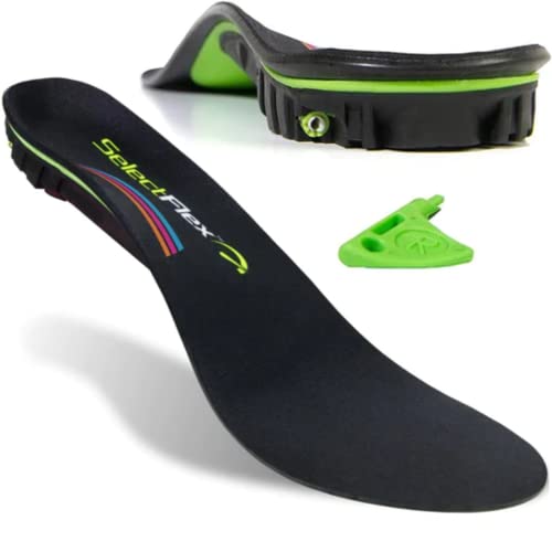 SelectFlex Adjustable Arch Support Orthotic Insoles Helps a Person with Plantar Fasciitis, Neuropathy, Overpronation, Foot Pain, Mortons Neuroma, Low Back Pain - Women 10.5-11.5/Men 9.5-10.5