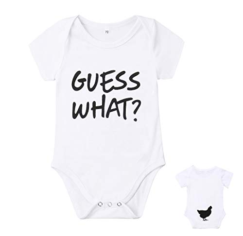 MAINESAKA Newborn Baby GOT My Mind ON My Mommy Paws Funny Bodysuits Rompers Outfits Grey White 0-18M (Z-Z Guess What, 3-6M)