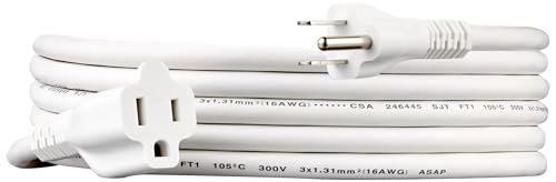 Amazon Basics Extension Cord, 13 Amps, 125V, 10 Foot, White