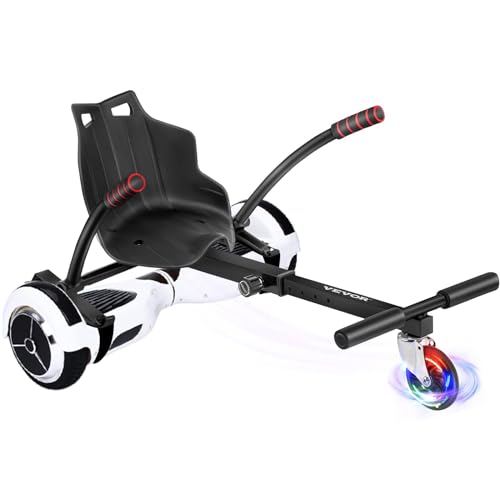 VEVOR Hoverboard Seat Attachment 6.5' 8' 10' Hoverboard Go-Kart Attachment LED Swivel Wheel for Kids and Adults with Adjustable Frame Length