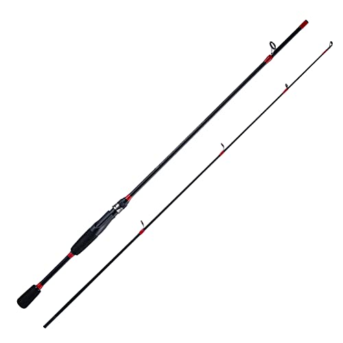 Goture Spinning Fishing Rod, Composite Graphite & Glass Blanks, Stainless Steel Line Guides, 2-Piece Spinning Rod Freshwater Saltwater Fishing Pole Bass Trout Crappie (5'6'-Medium)
