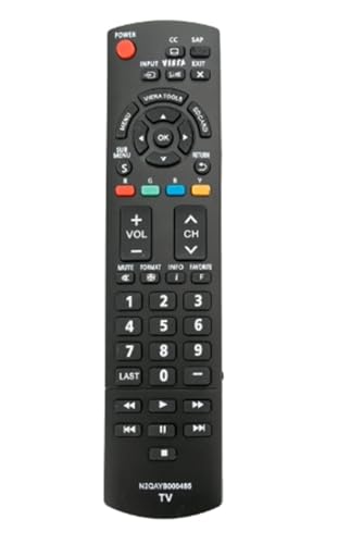 N2QAYB000485 Replace Remote Compatible with Panasonic Viera TV TC-42LD24 TH-32LRU5 PT-43LC14