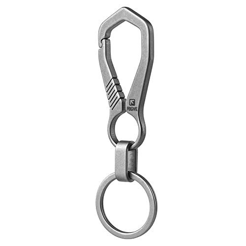 FEGVE Titanium Small Carabiner Keychain Clip,Key Chain Clip with Key Ring for Men(Tai-A/1pcs)