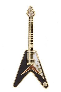 Flying V Guitar Pin (Black)