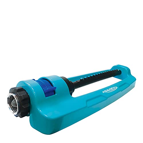 Aqua Joe SJI-OMS16 Indestructible Metal Base Oscillating Sprinkler with Adjustable Spray, 3600-Square Foot Coverage