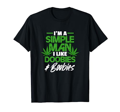 Cannabis Marijuana Weed Smoker Funny Doobies Boobies T-Shirt
