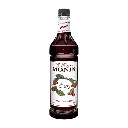 Monin Flavored Syrup, Cherry, 33.8-Ounce Plastic Bottle (1 liter)