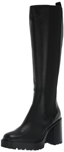 Steve Madden Women's Deegan Knee High Boot, Black Leather, 8.5