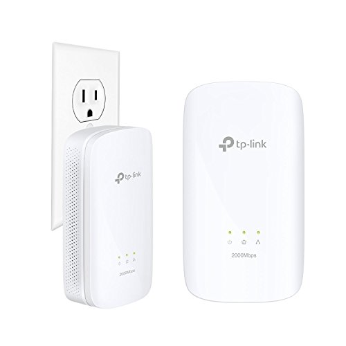 TP-Link AV2000 Powerline Adapter - 2 Gigabit Ports, Plug&Play(TL-PA9020 KIT),White