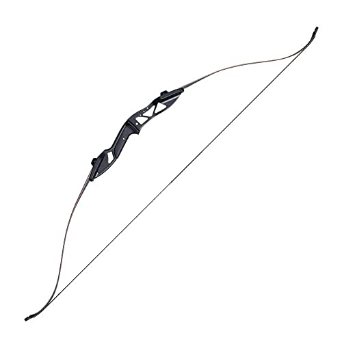 Toparchery Archery 56' Takedown Hunting 50lbs Recurve Bow Metal Riser Right Hand Black Longbow