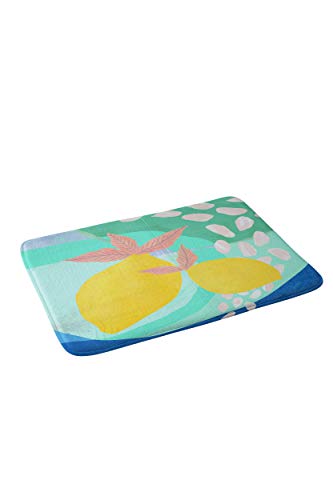 Society6 Sewzinski Make Lemonade Bath Mat, 17' x 24', Yellow