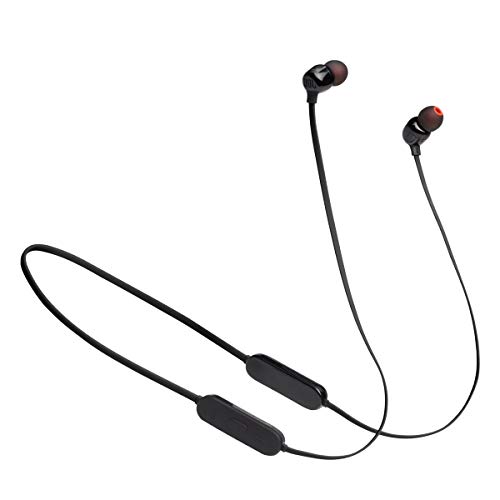 JBL Tune 125 - Bluetooth Wireless in-Ear Headphones with 3-Button Mic/Remote and Flat Cable - Black, Small