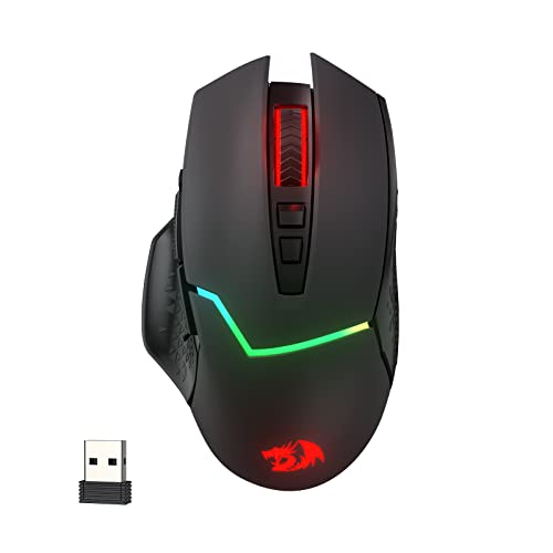 Redragon M690 PRO Wireless Gaming Mouse, 8000 DPI Wired/Wireless Gamer Mouse w/Rapid Fire Key, 8 Macro Buttons, Ergonomic Design for PC/Mac/Laptop