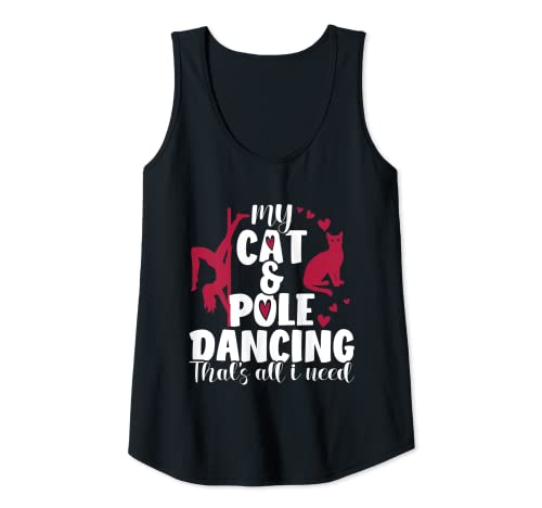 Womens Pole Dancing and my lovely Cat That's all I Love Dancing Tank Top