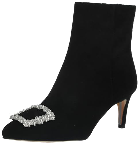 Sam Edelman Women's Ulissa Luster Ankle Boot, Black Suede, 9