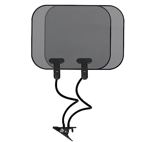 2 PCS Laptop Sun Shade with Adjustable Clip, Portable Laptop Visor for Working Outside Flexible & Foldable Cubicle Shade Cover for Laptop Computers Beach Chairs, Pets and Strollers