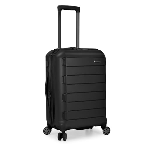 Traveler's Choice Pagosa Indestructible Hardshell Expandable Spinner Luggage, Black, Carry-on