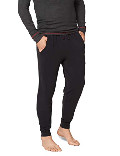 Tommy John Men's Second Skin Lounge Jogger Pants - Soft Breathable Pajama Bottoms (Black, Large)