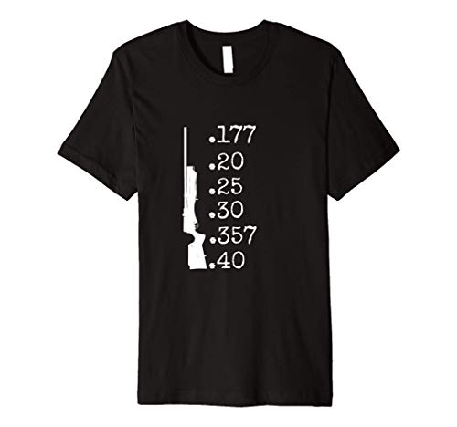 Air Gun Calibers .177 .22 .25 .30 .357 .40 by Pellet Hunter Premium T-Shirt