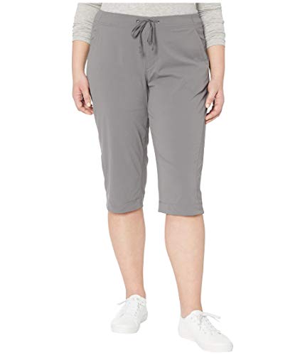 Columbia Women's Plus-Size Anytime Outdoor Capri, Water & Stain Repellent Pants, City Grey, 20W x 18