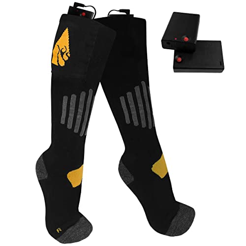ActionHeat AA Battery Heated Socks - Unisex Cotton Warm Socks w/Built-in Heat, FIR Heat Technology, Heating Socks L/XL
