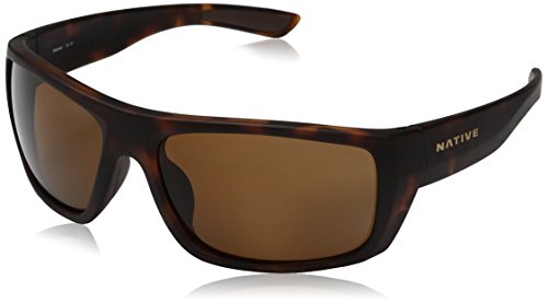 Native Eyewear Distiller Rectangular Sunglasses, Matte Dark Tortoise/Brown Polarized, 62 mm