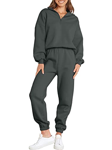 Prinbara Women 2023 Fall Two Piece Outfits Workout Track Suits Long Sleeve Crop Top Jogger Pants Sets Casual Tracksuit 7PA76-shenhui-S