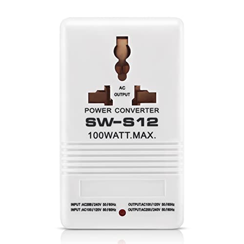 Lineba 110V to 220V Step Up & Down Power Voltage Converter Watt Transformer for Travel (100w)