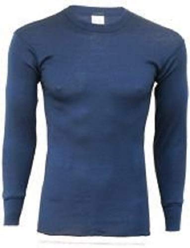 Indera Men's Polypropylene Performance Rib Knit Thermal Underwear Top, Navy, X-Large